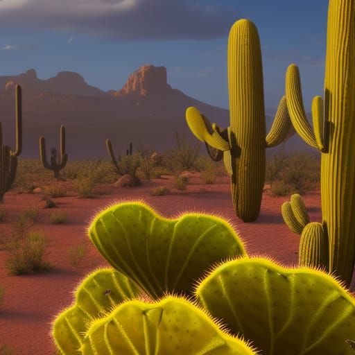 Sonoran Desert: Yellow Prickly Pear in Bloom