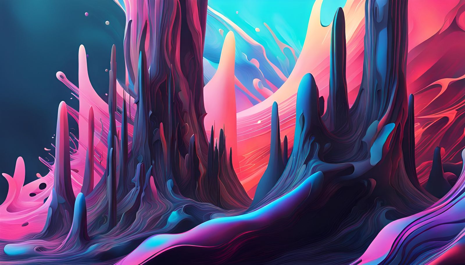 Colorful Futuristic Organic Structure with Dark Details