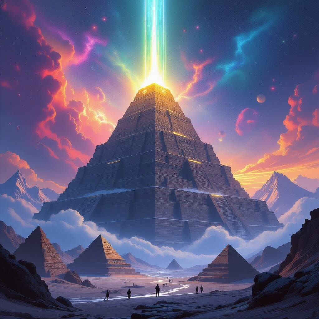 Mount Kailash as Ancient Pyramid in Sci-Fi Art