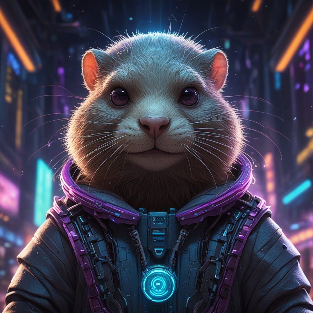 Cosmic Muskrat in Cyberpunk Holographic Realm