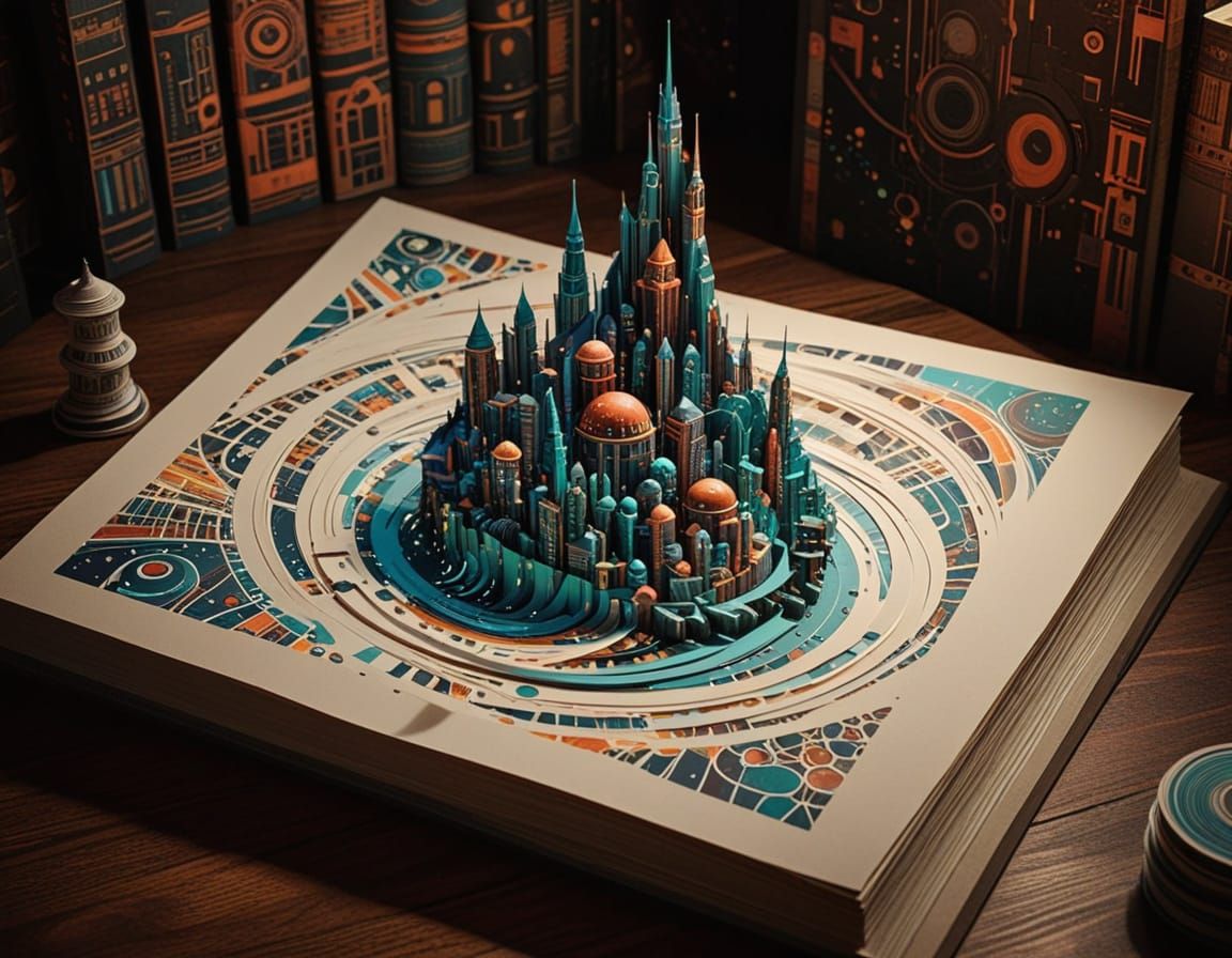 Dreamlike Futuristic Cityscape in Paperplay