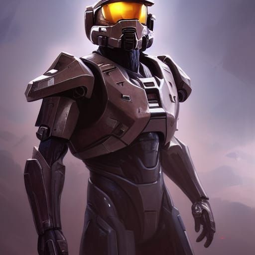 Master Chief Portrait in Hyperdetailed Style