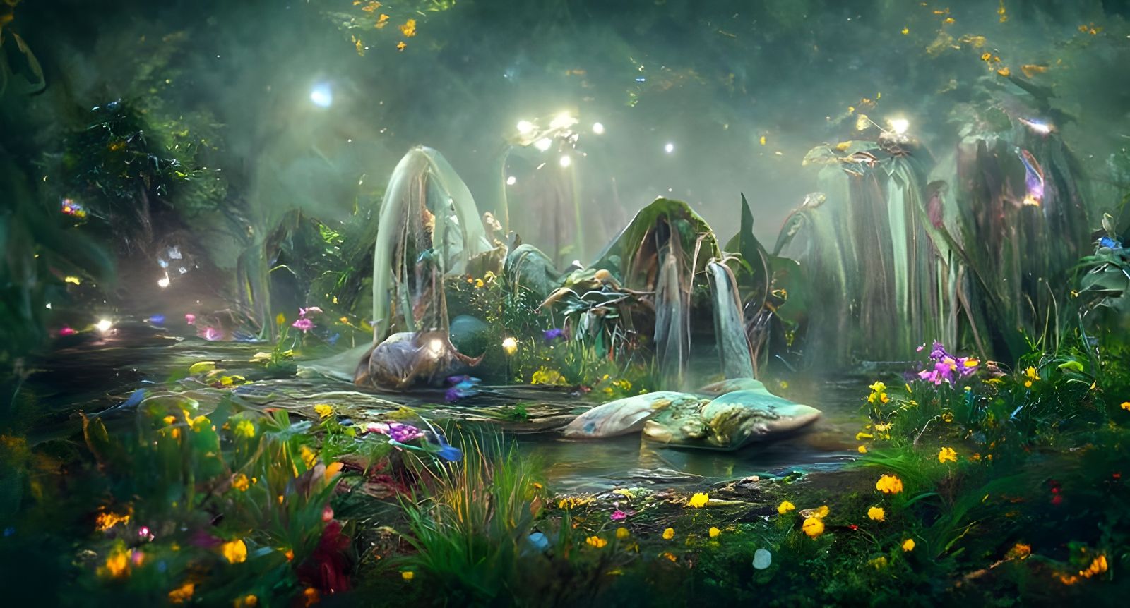 Enchanted Fairy Pools Landscape in Digital Art Style