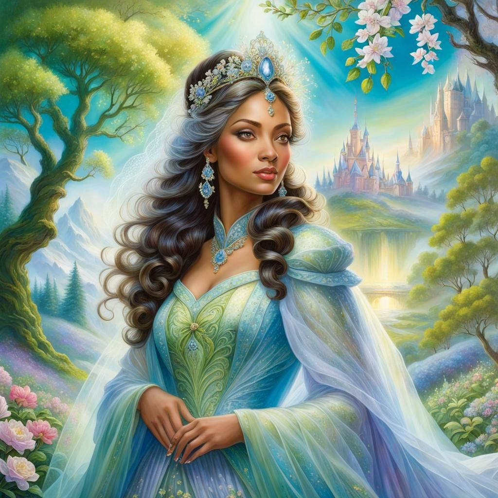Princess Tiana in Spring Wonderland Portrait
