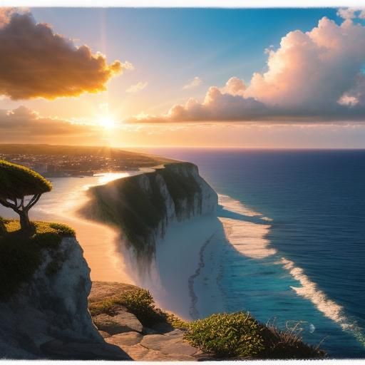 Heavenly Sunset Ocean View from Cliffside