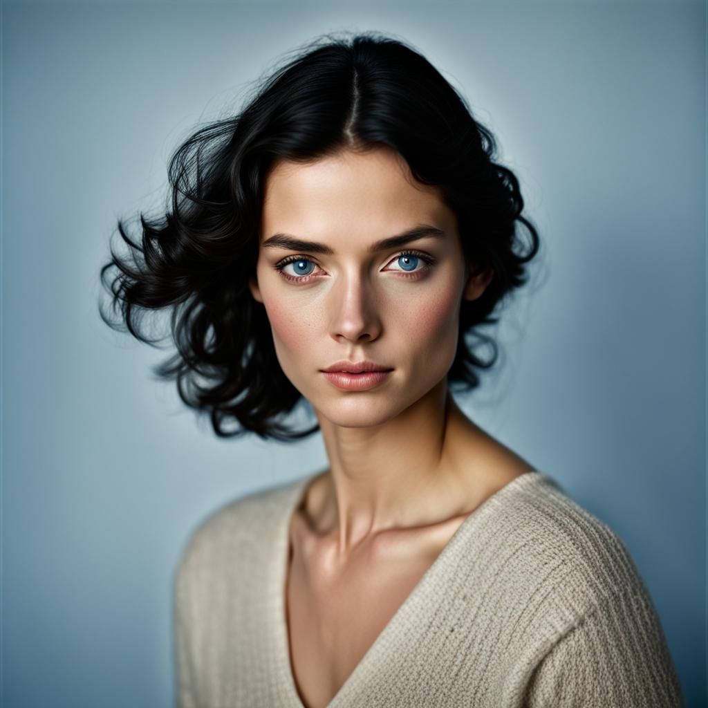 Striking Portrait of a Beautiful Woman with Studio Lighting