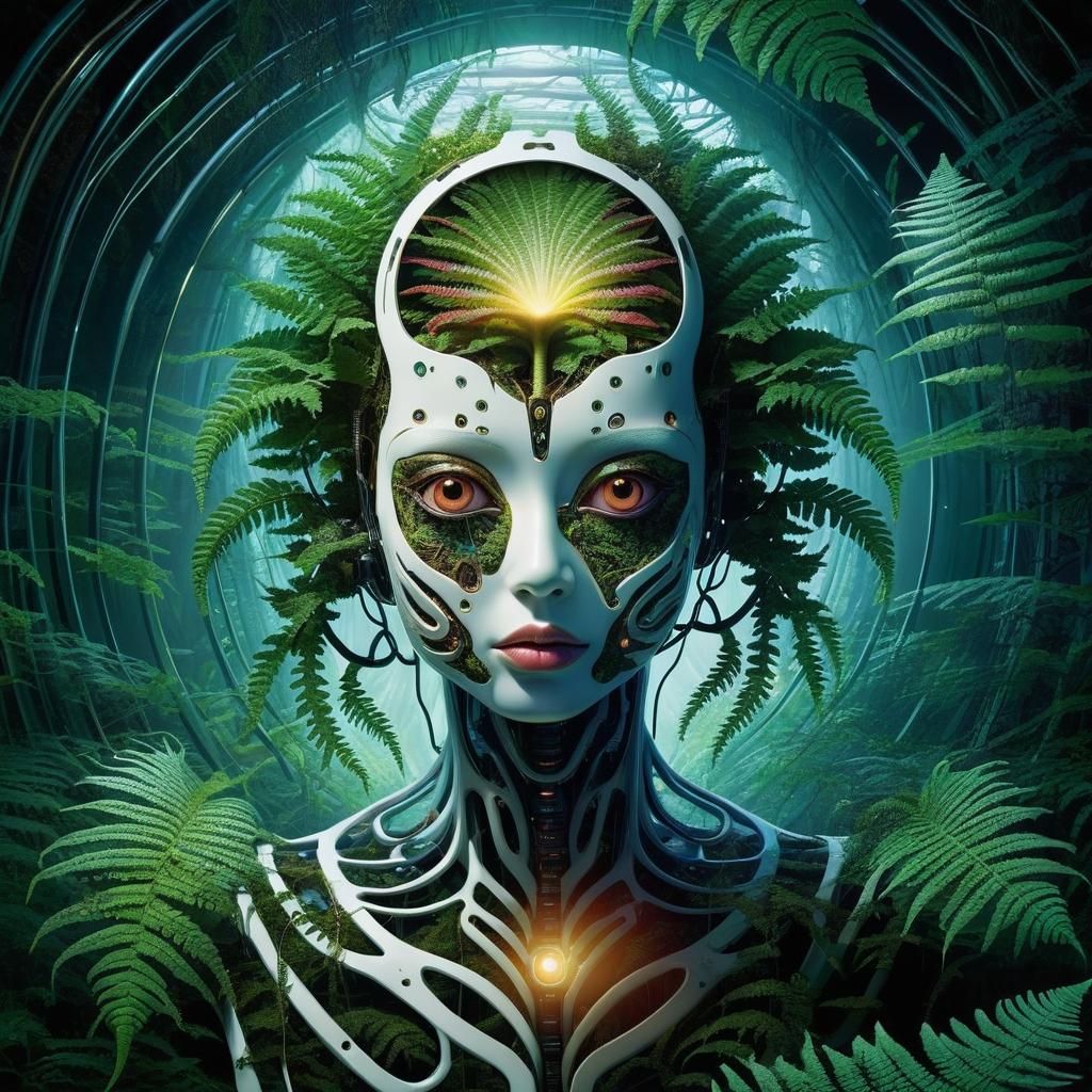 AI Face Merging with Biomechanical Fern