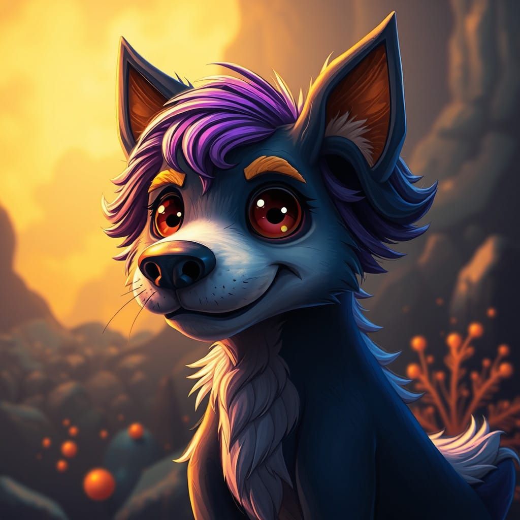 Fantastical Dog in Whimsical World