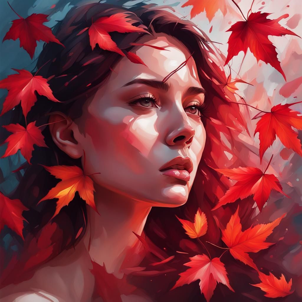 Red leaves the other colors blushing with emotions