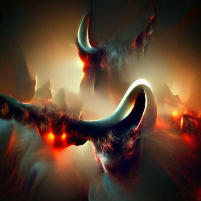 Abstract Bull Horns in Dark Polished Style