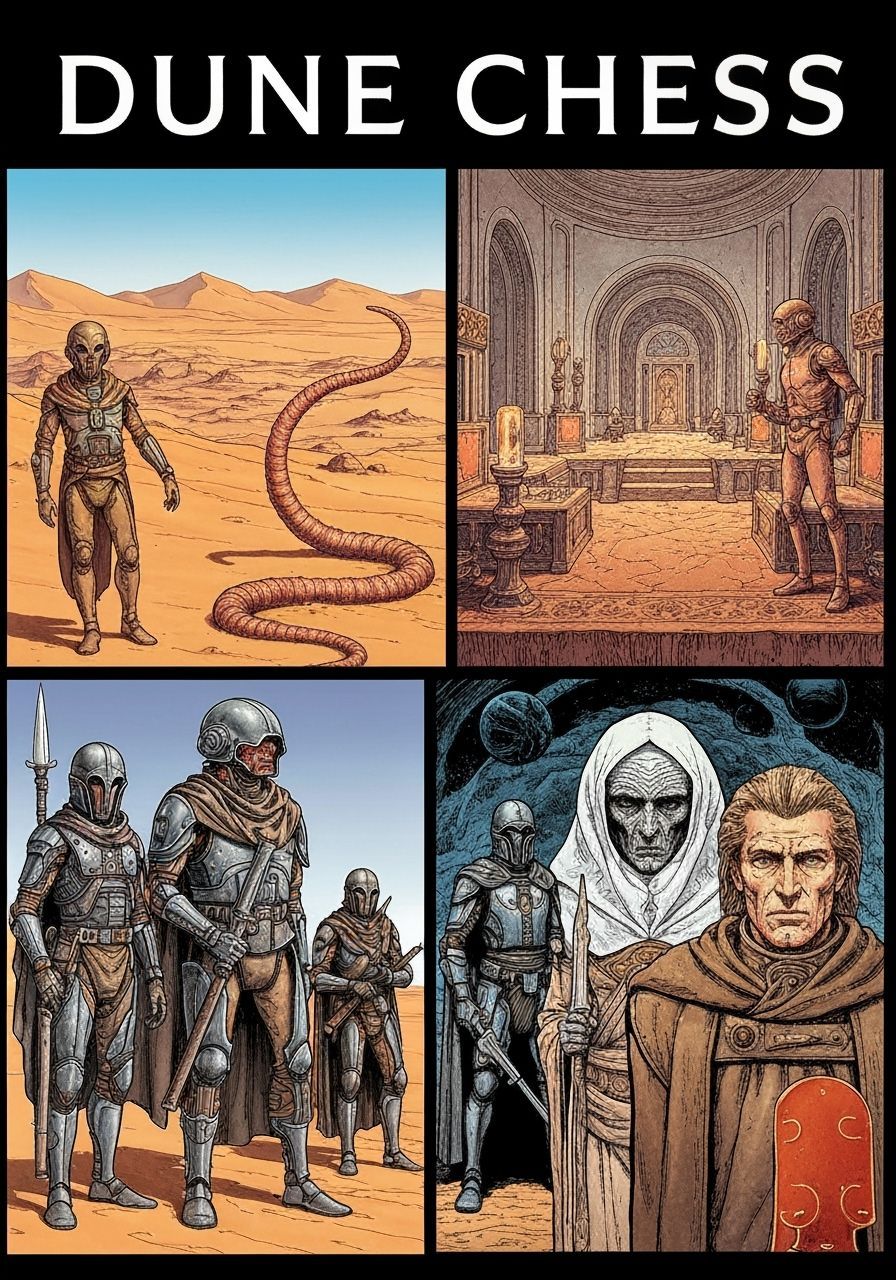 Dune Chess: Vintage Video Game Packaging Art