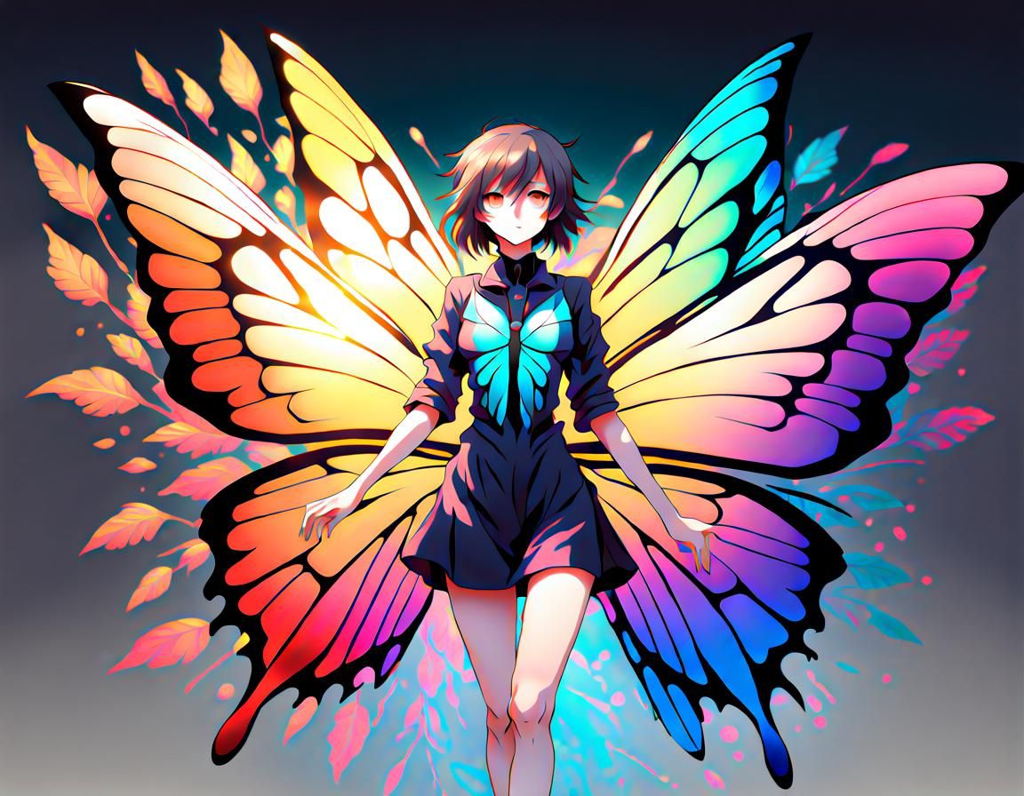 Anime Human Butterfly Hybrid in 4K HD