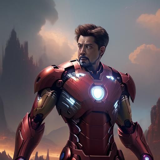 Detailed Matte Painting of Iron Man