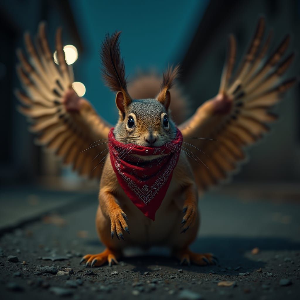 Urban Thug Squirrel Evades Owl in Gritty Nighttime Ghetto Sc...