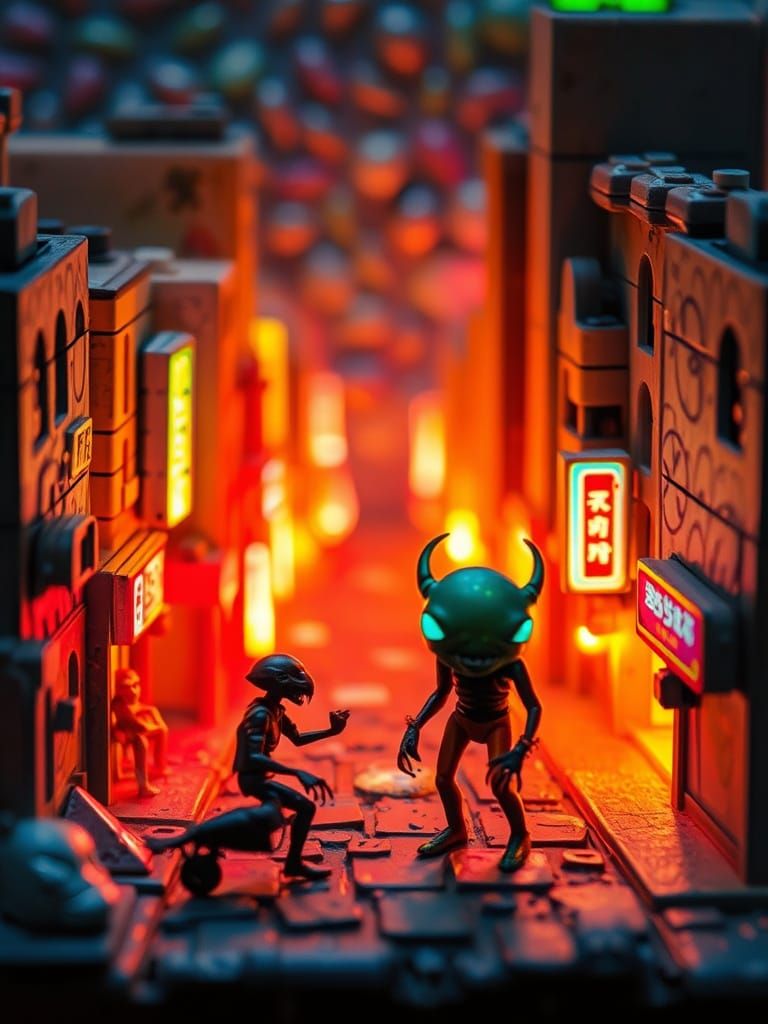 Miniature Mesonoxian City Suffering from Urban Angst and Oscillation of Didymium