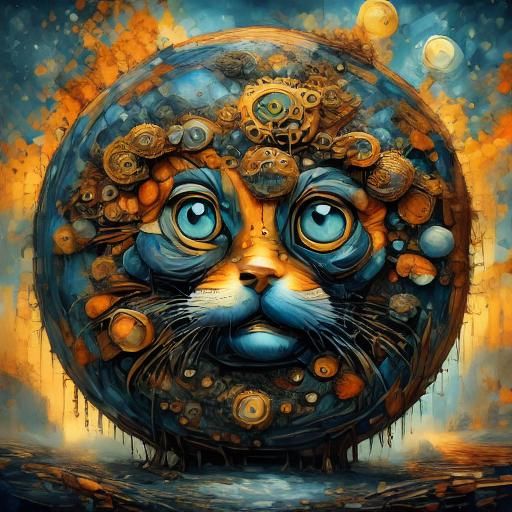 Spaghetti Car Drives Fork in Surreal Dreamscape