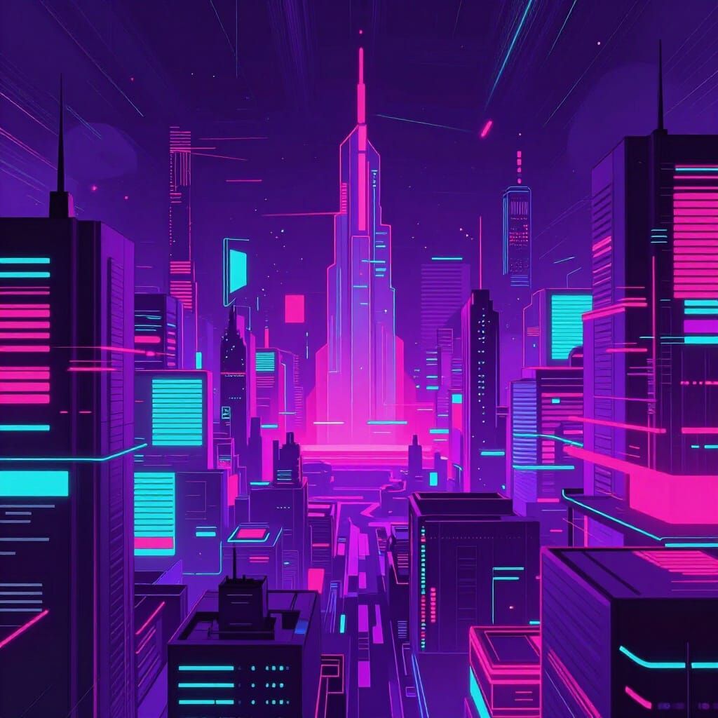 Surreal Dreamscape with Impossible Architecture and Neon Hue...