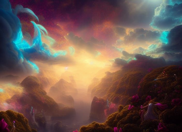 Heavenly Astral Landscape in Digital Painting Style