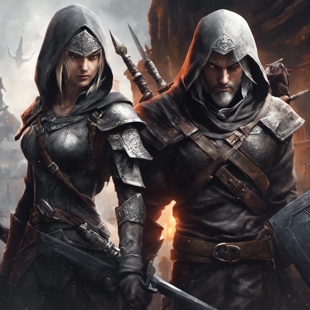 Zelda and Dark Link as Fantasy Assassins