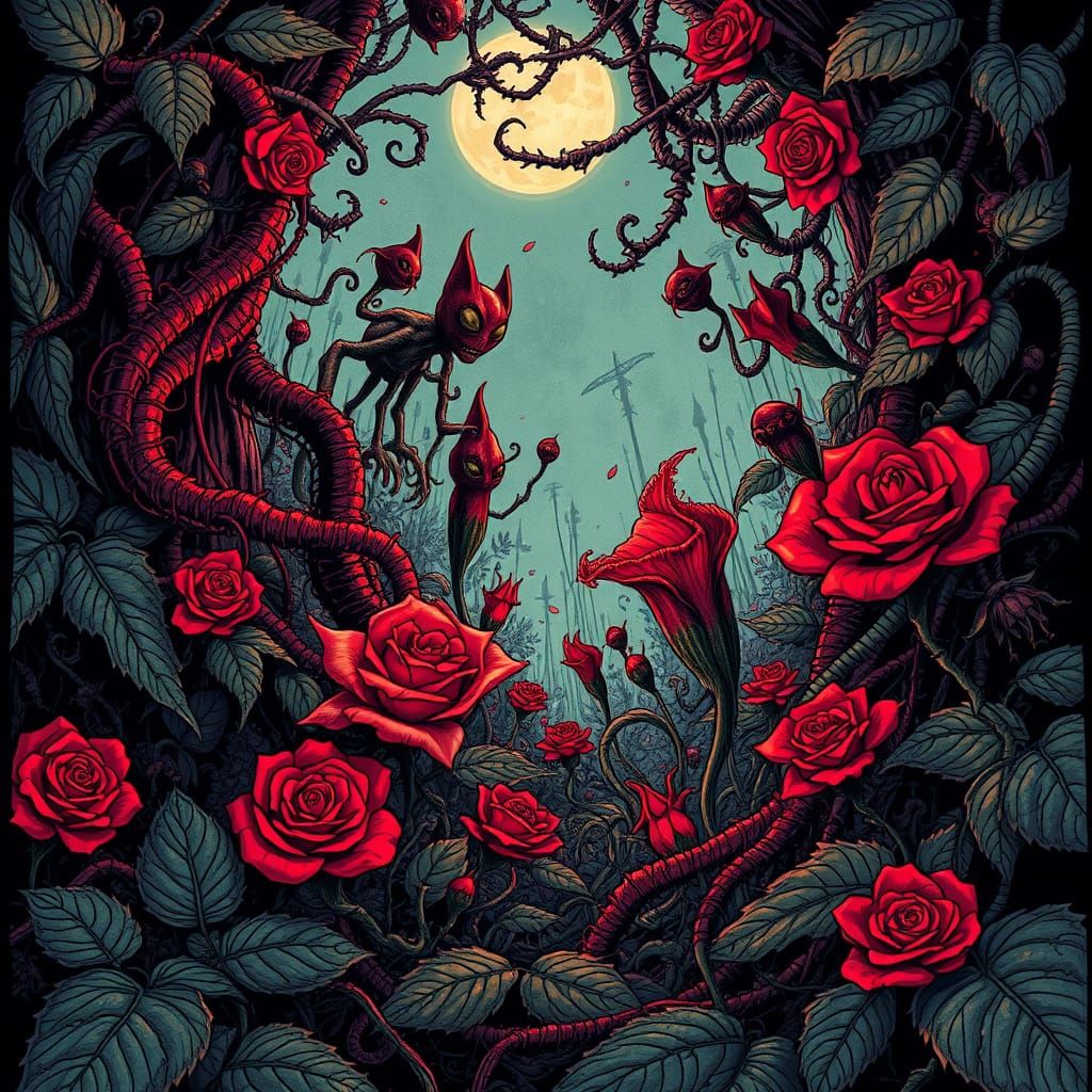 Botanical Dark Horror with Poison Ivy and Aliens