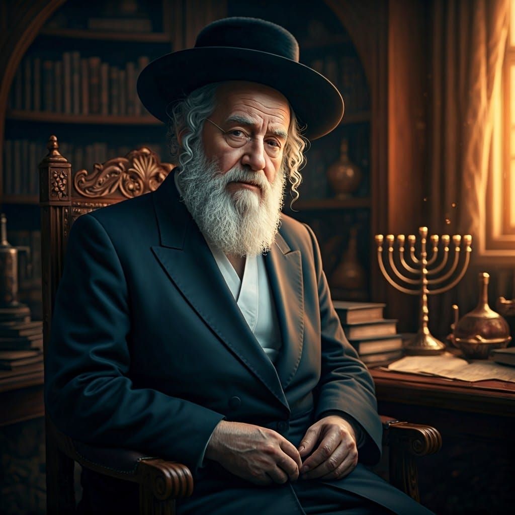 Mystical Orthodox Jew in Surreal Digital Art
