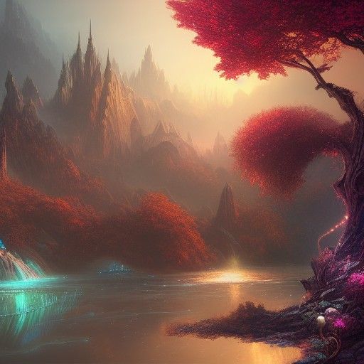 Beautiful Woman in Detailed Fantasy Art