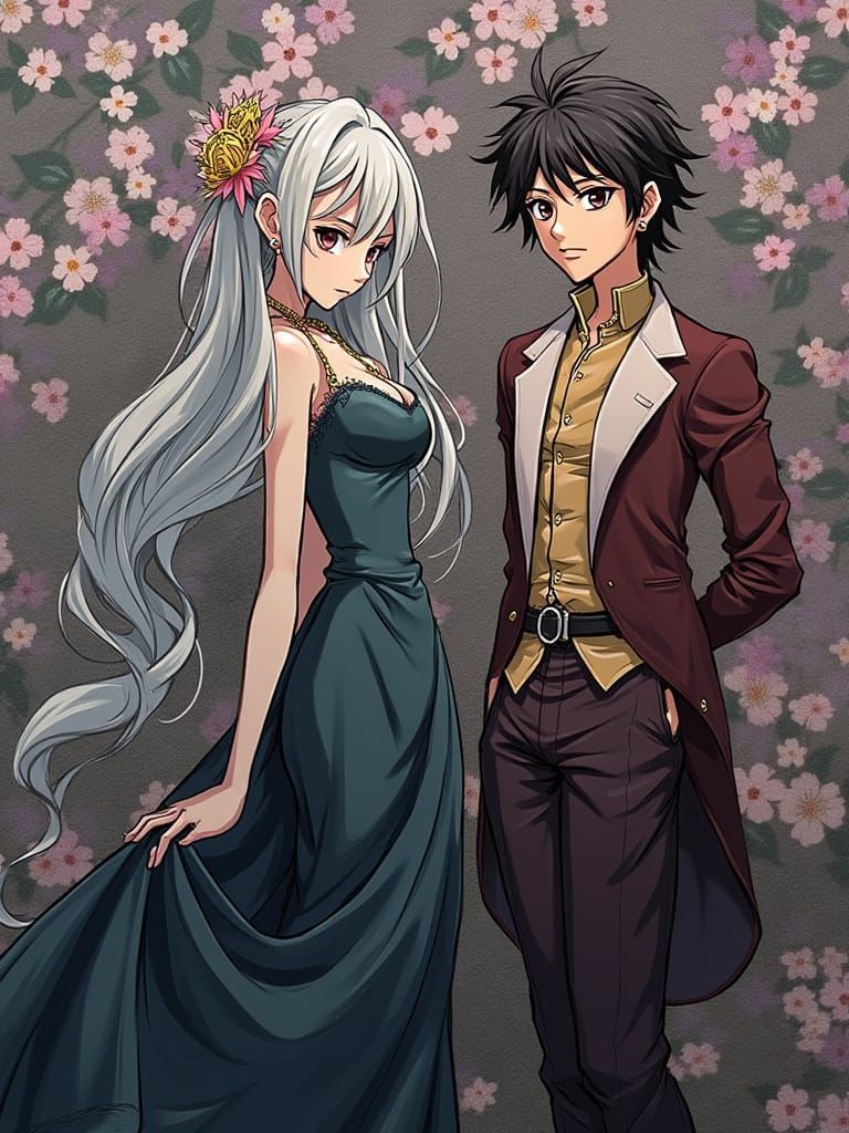 Anime Characters in Watercolor Ghibli-Inspired Style