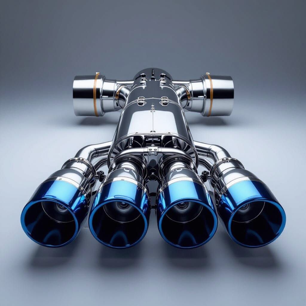Polished Car Exhaust System in Photorealistic Style