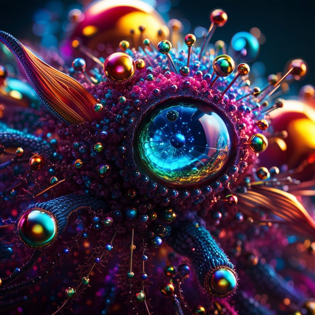 Sparkly Quantum Creature in Atomic Macro Photography