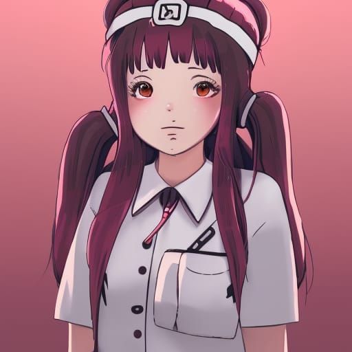 Anime Nurse Portrait in Studio Ghibli Style