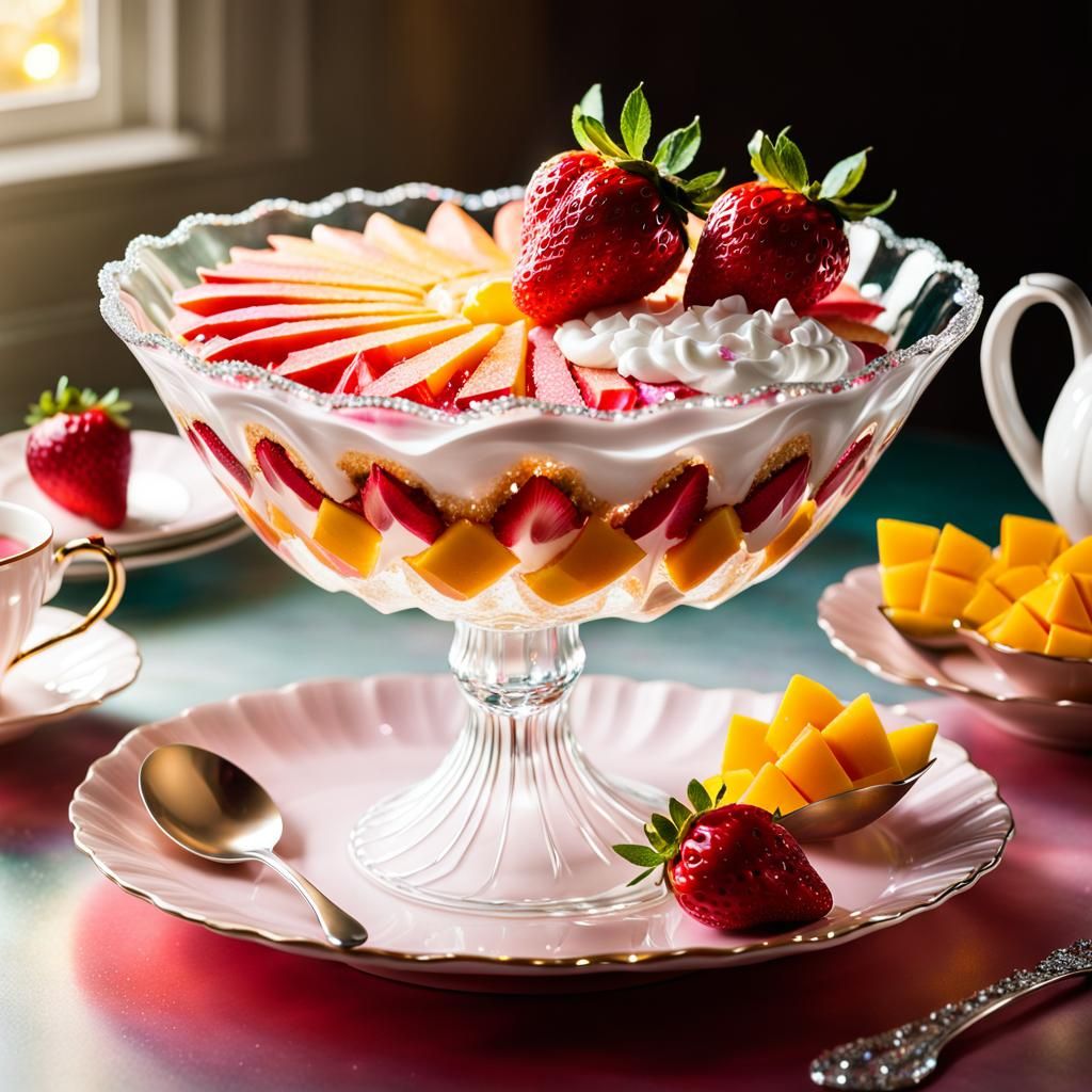 Shattered Pie Sculpture with Whipped Cream, Watercolor Art