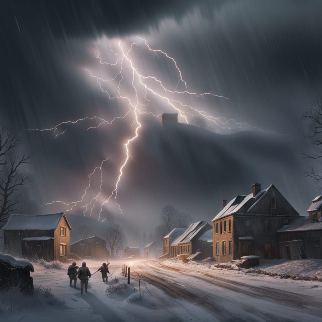 Winter Lightning Strikes Bastogne Battlefield in 8K