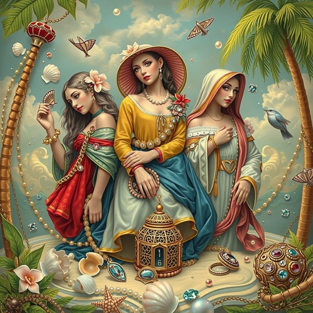 Hyperrealistic Gelato Colors with Pearls and Gemstones