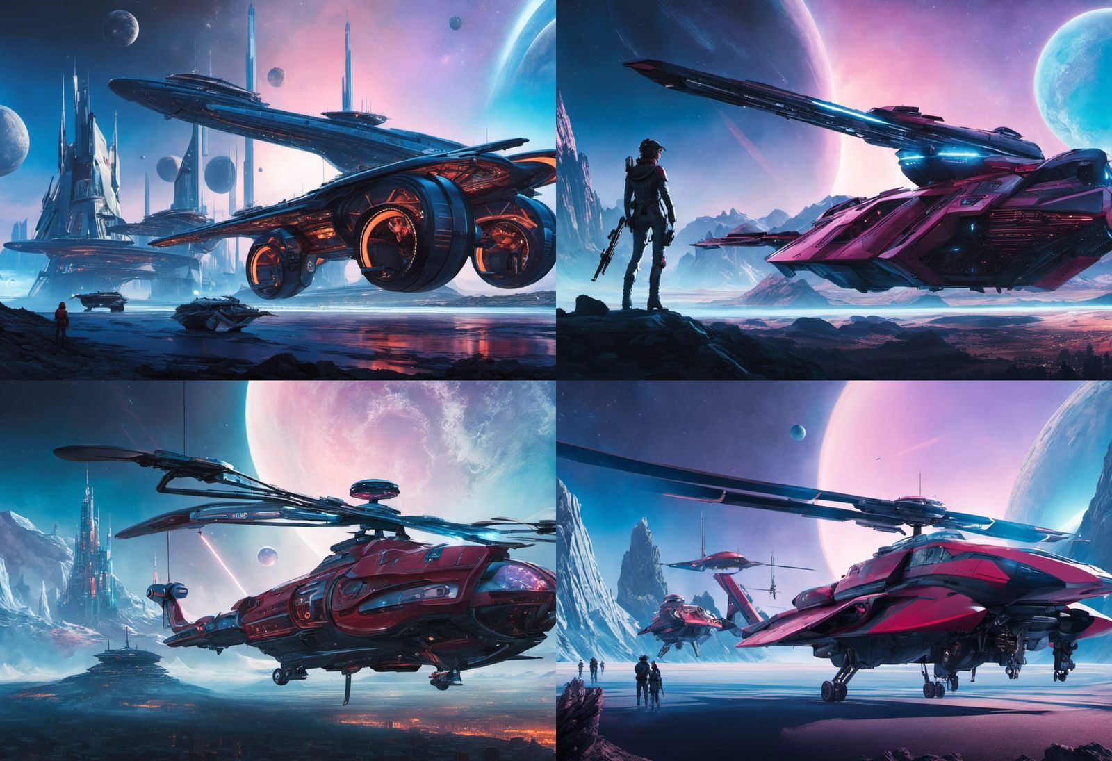 Futuristic Space Cowgirl Outlaw in Sci-Fi Concept Art