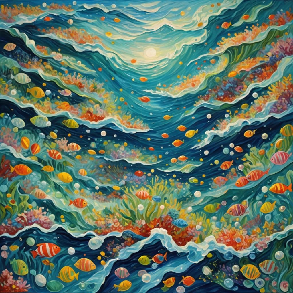 Neo-Impressionist Seascape in Expressionist Style