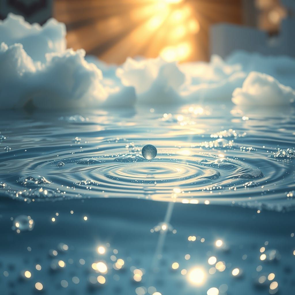 Ethereal Tears on a Crystal Sea in a Digital Matte Painting