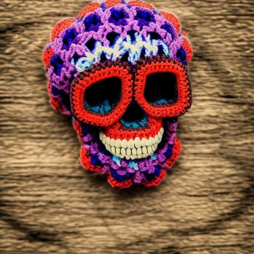 Granny Square Skull: Professional Photo