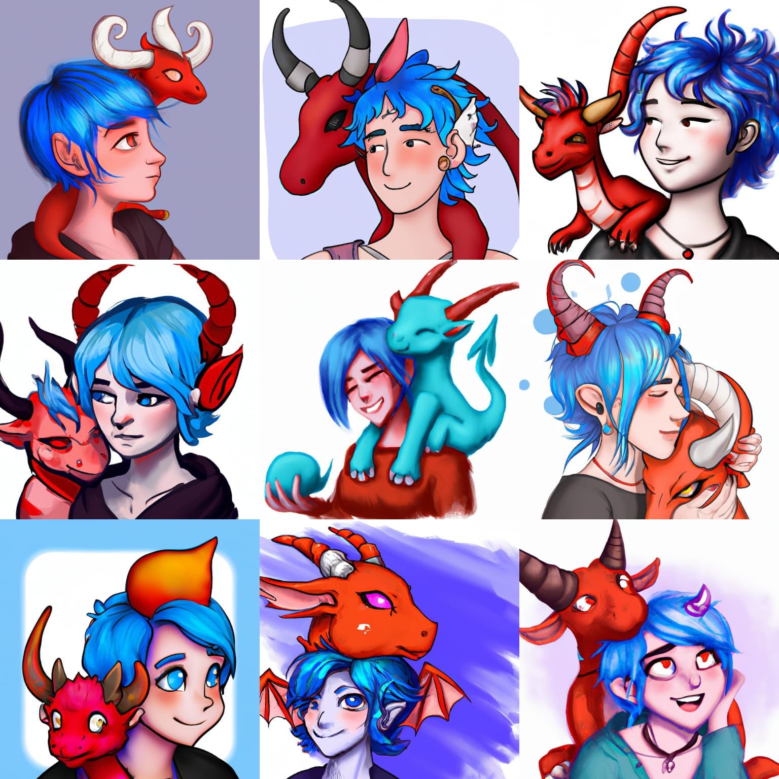 Tiefling with Dragon Pet: Fantasy Art