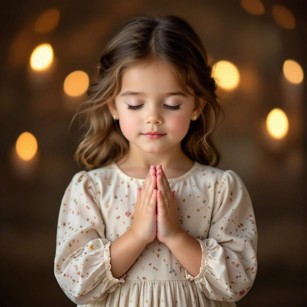 Devotional Portrait of a Girl in Prayer
