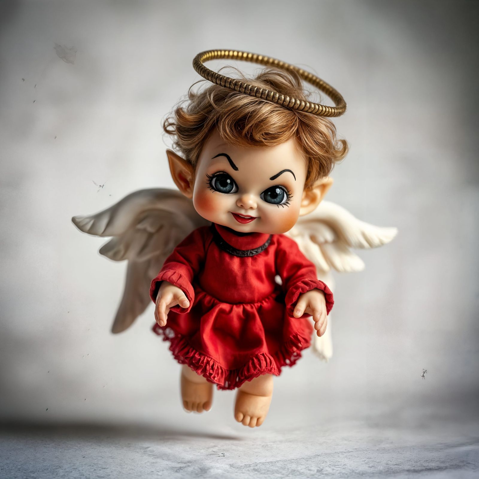 Mischievous Angel Doll Tripping Someone
