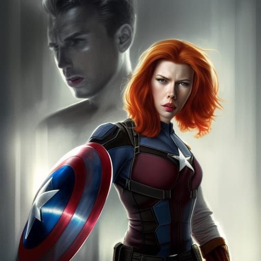 Captain America and Black Widow: Dramatic Portrait
