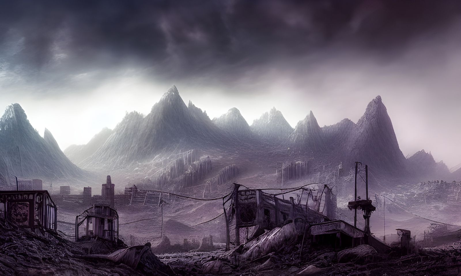Dystopian Post-Apocalyptic City After Humanity's Fall