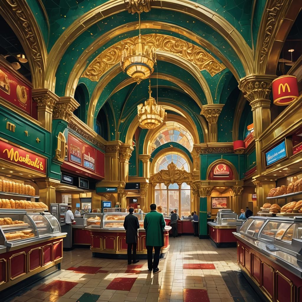 Burger King Employee in Surreal McDonald's Landscape