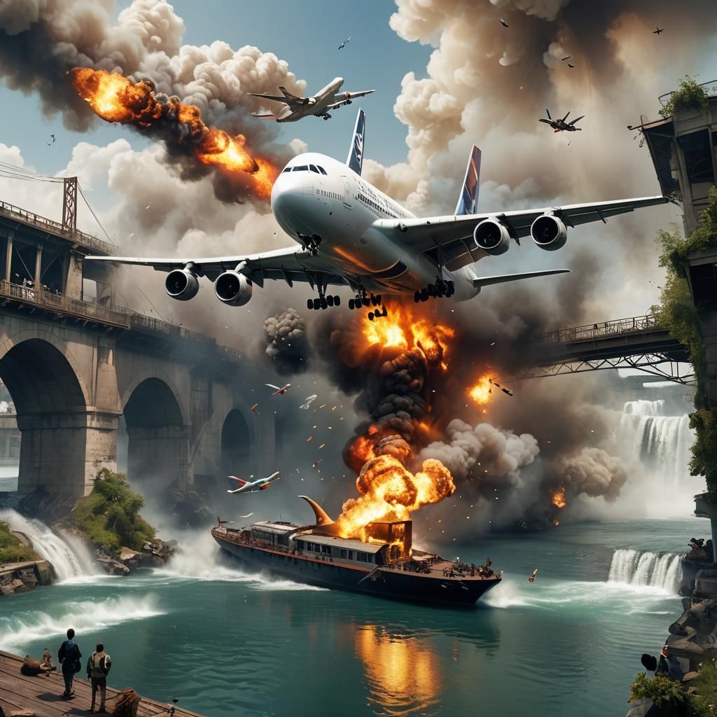 A-380 Plane Crash Matte Painting Concept Art