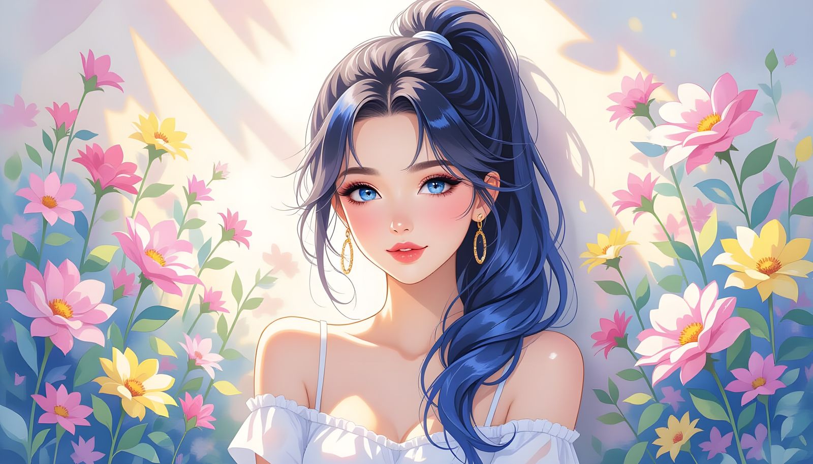 Dreamy Pop Art Woman in 3D Anime Style