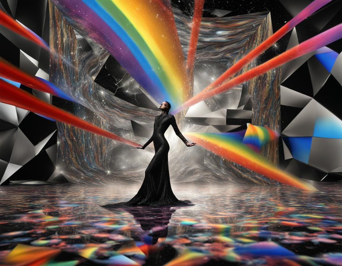 Dark Shadow Portrait with Cosmic Background