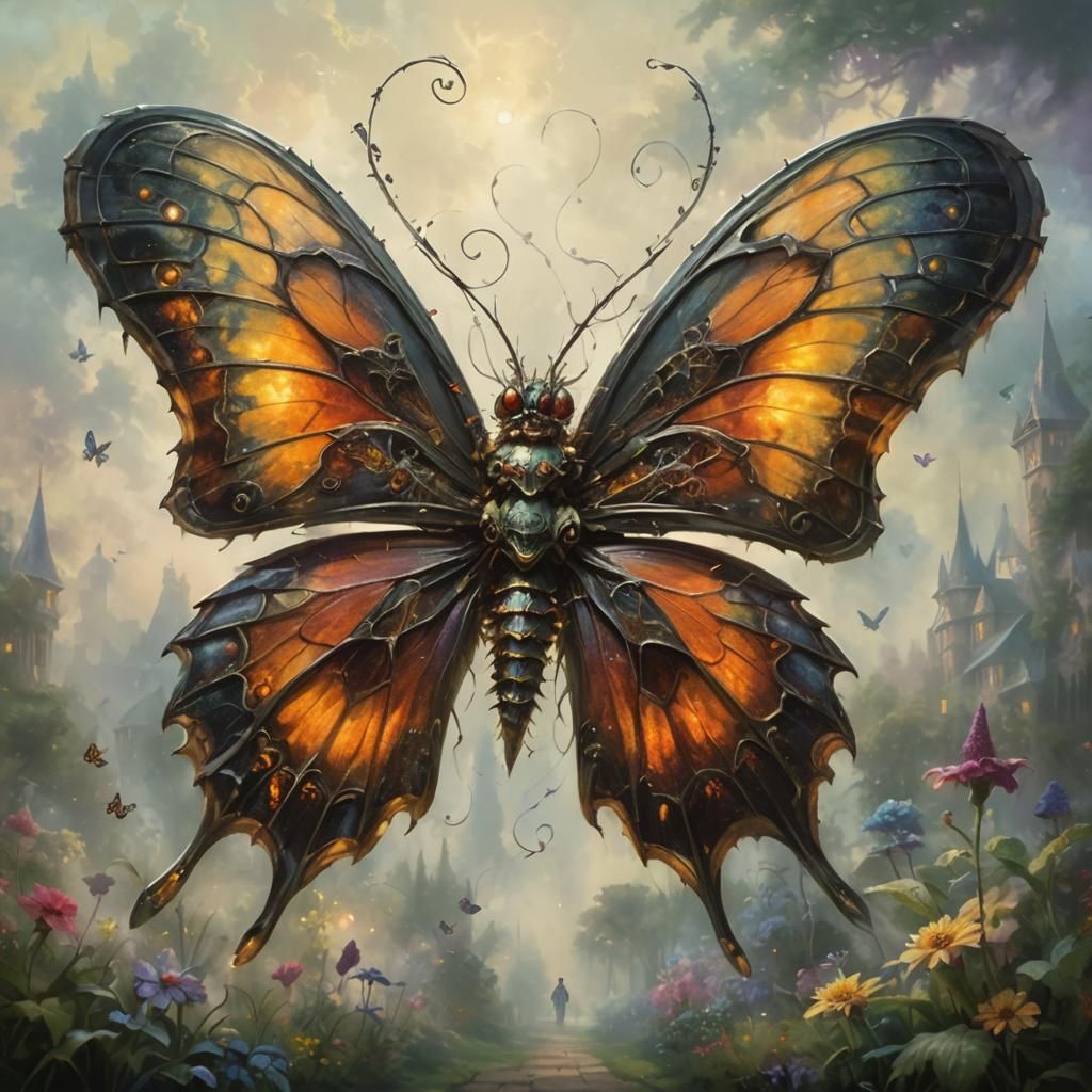 Demonic Butterfly with Razor Wings in Arboretum