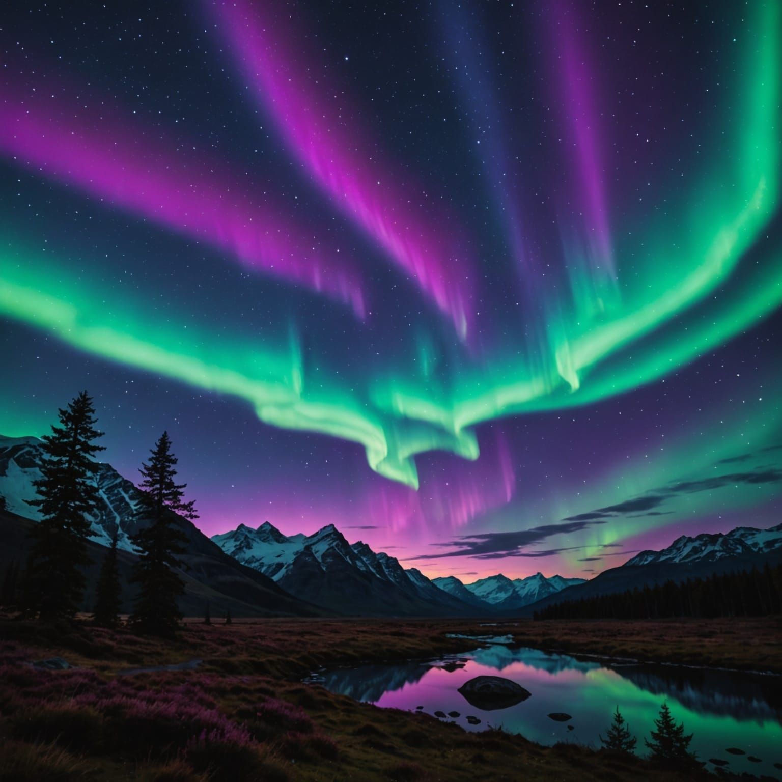 Glow-in-the-Dark Purple-Black Aurora Borealis