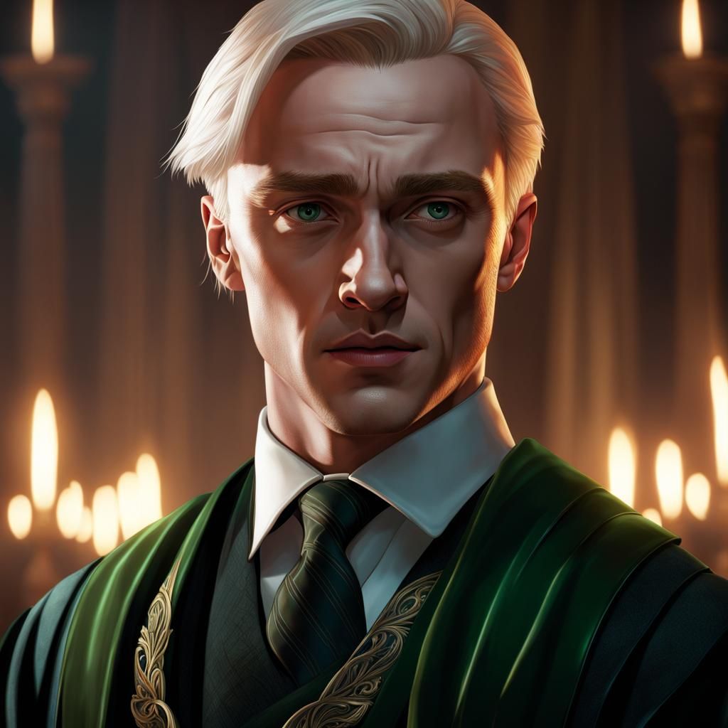 Draco Malfoy Protects Hermione Granger: Artstation Portrait