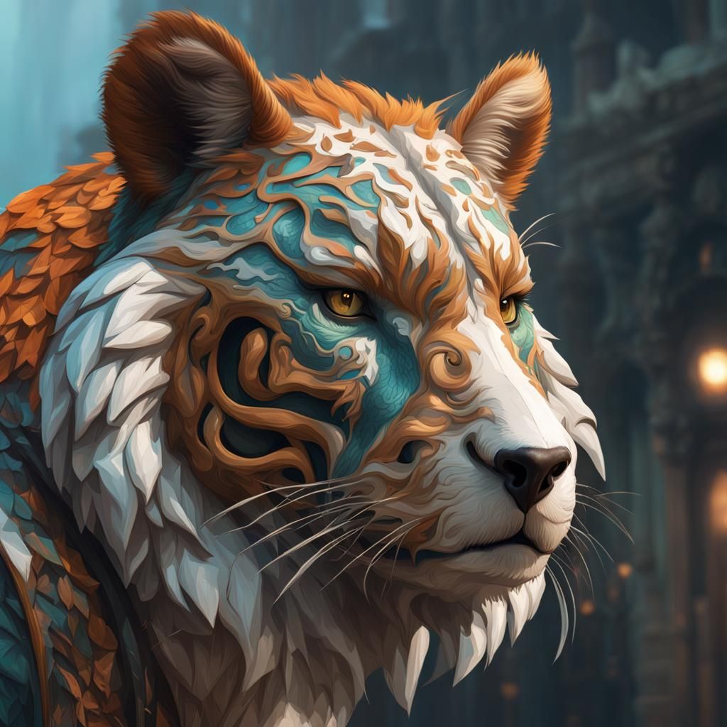 Hyperdetailed Portrait of a Fictional Animal